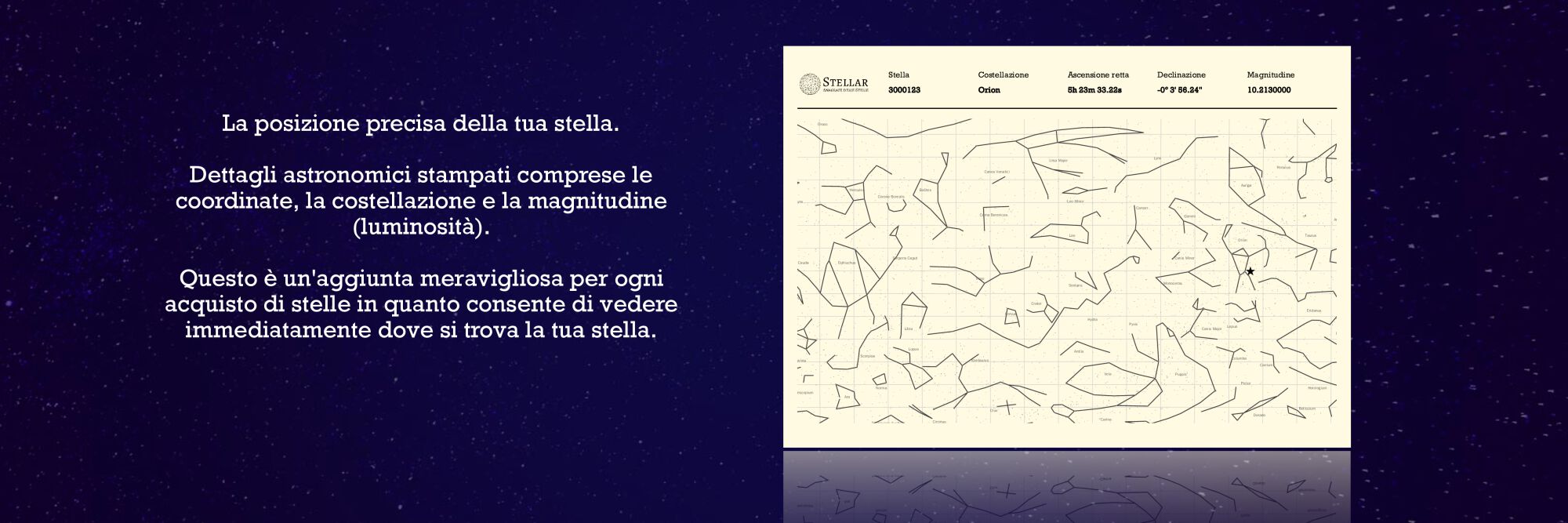 Regalo Stella Orione - un'idea regalo unica - Global Star Registry™